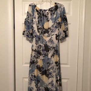 Off the shoulder floor length dress